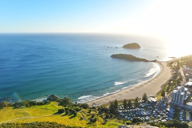 Photo from the top of Mount Manganui showing the city below