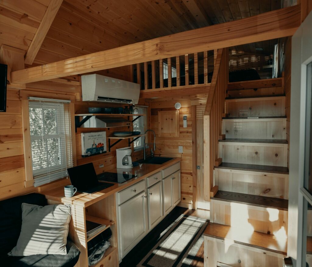 tiny home with a heat pump